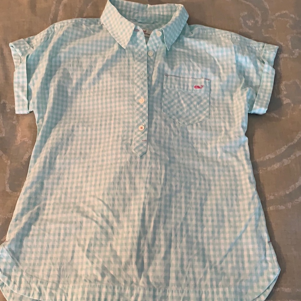 Vineyard Vines short sleeve 3/4 button down SZ 2